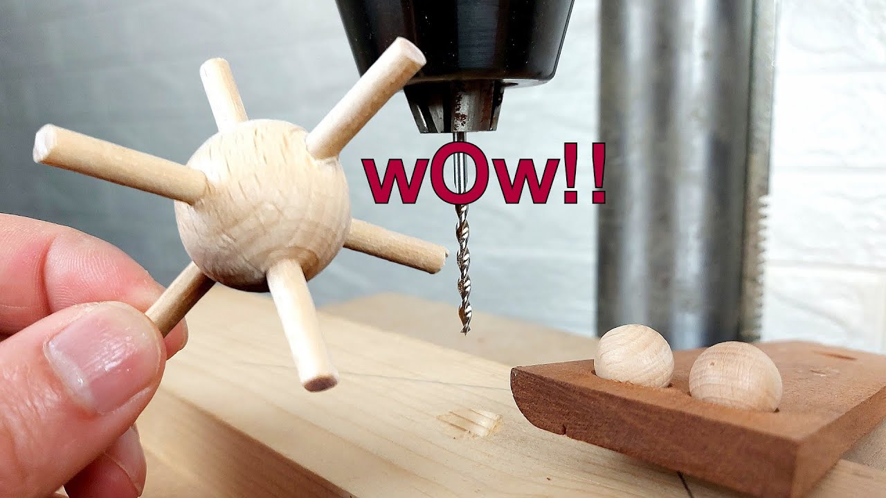 Drill Perfect Holes in Wooden Balls and Beads. Super Easy