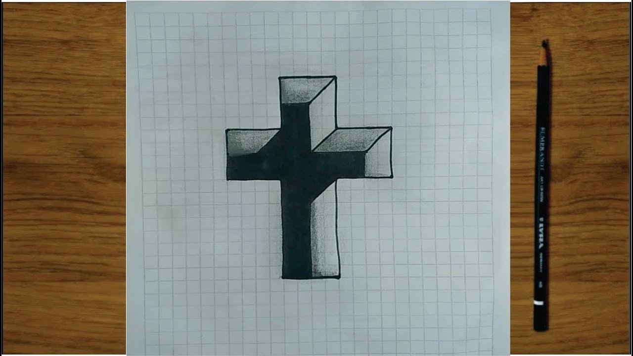 COMO DIBUJAR UNA CRUZ 3D FACIL PASO A PASO DIBUJO PARA DIBUJAR