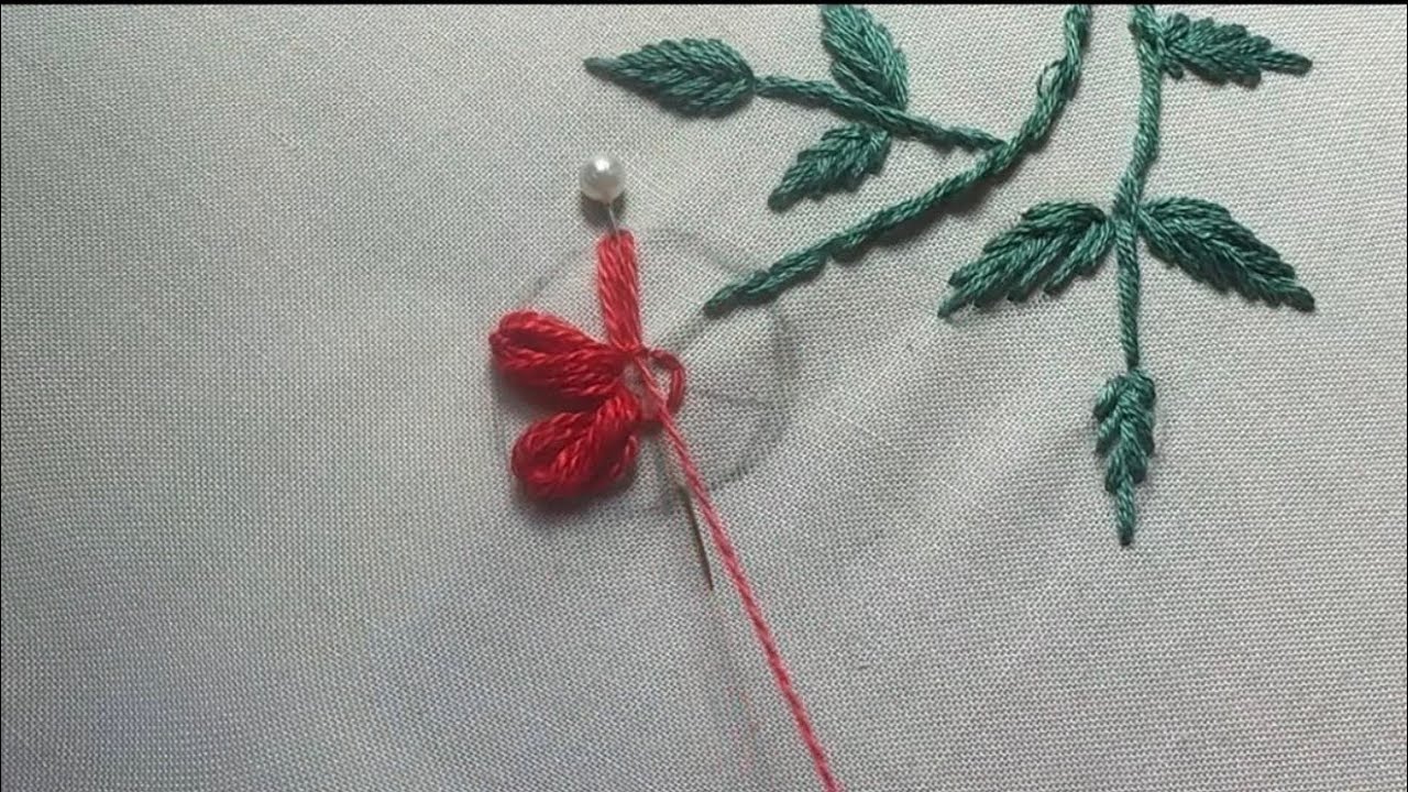 How to Embroider a Flower for Beginners | Easy Stitch step by step Tutorial | Embroidery with saba