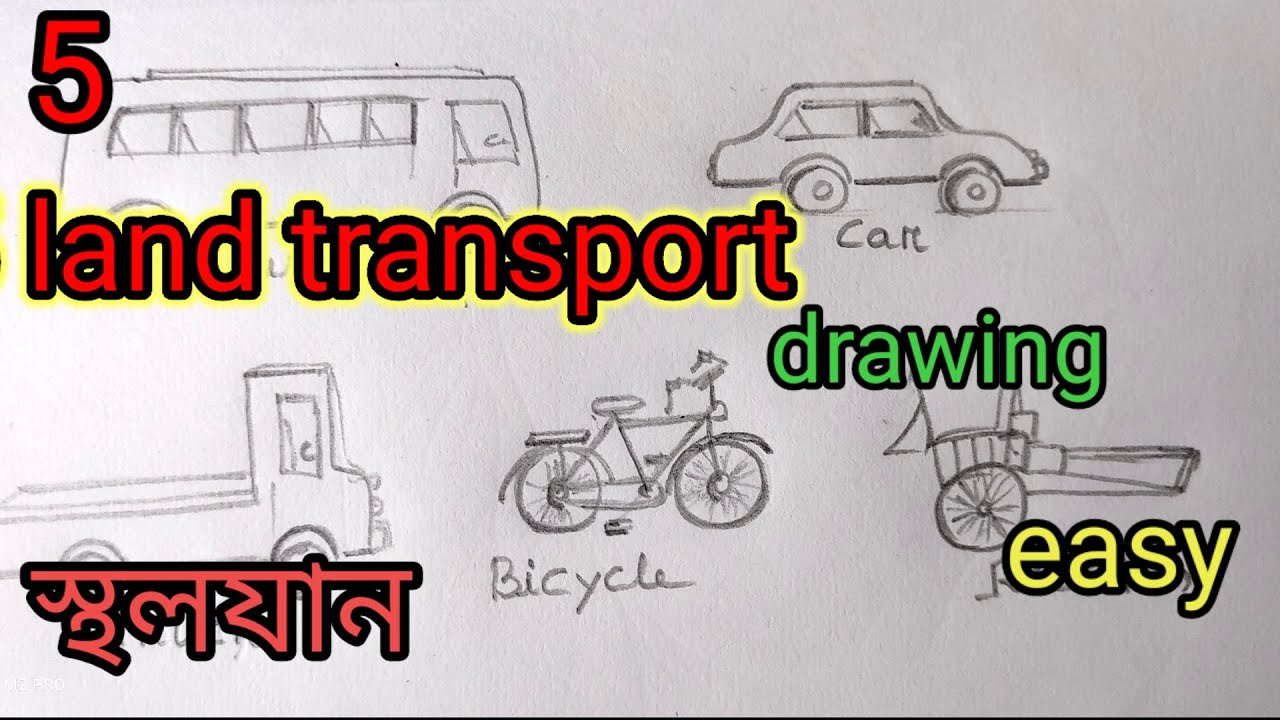 5 land transport drawing easy/road transport name/land transport project#landtransport#স্থলযান