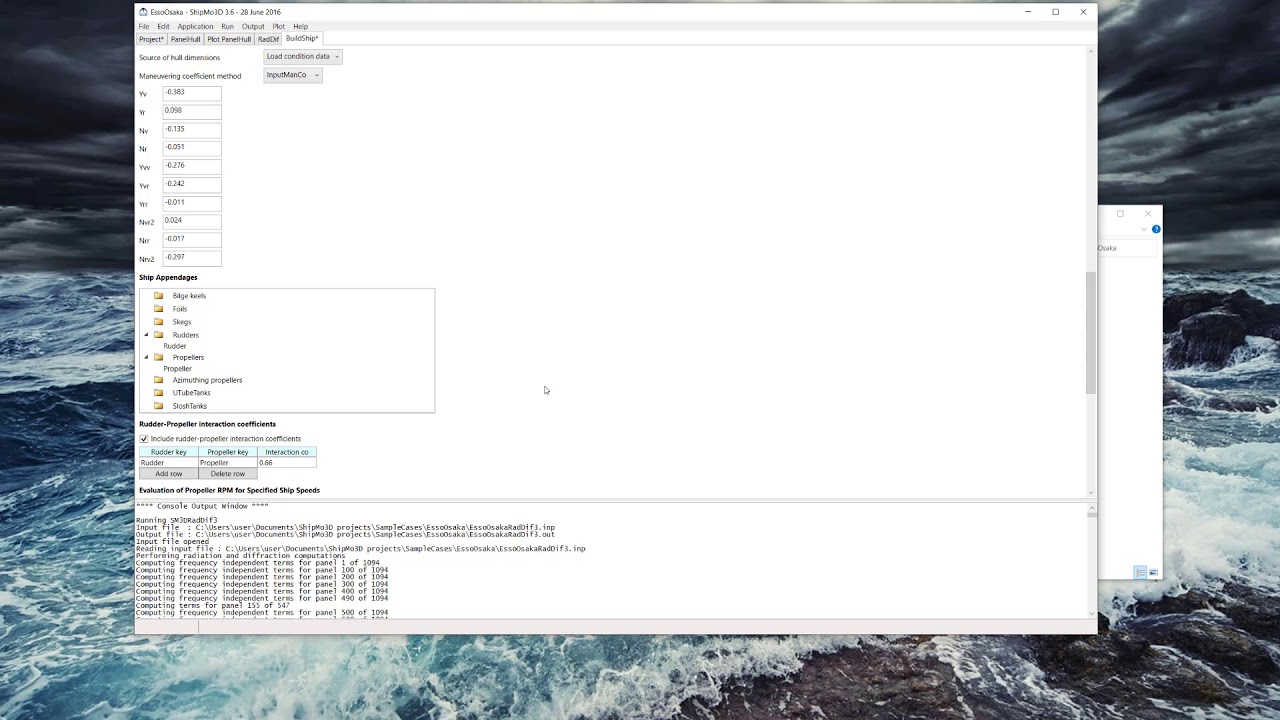 Archived tutorial: How to calculate ship maneuvering response using the Esso Osaka project