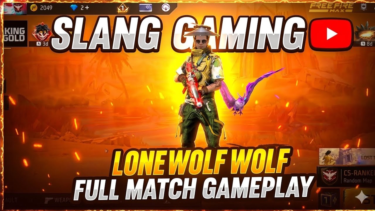 Free Fire Lone Wolf Full Match Gameplay 🐺|Slang Gaming #freefire #freefiremax