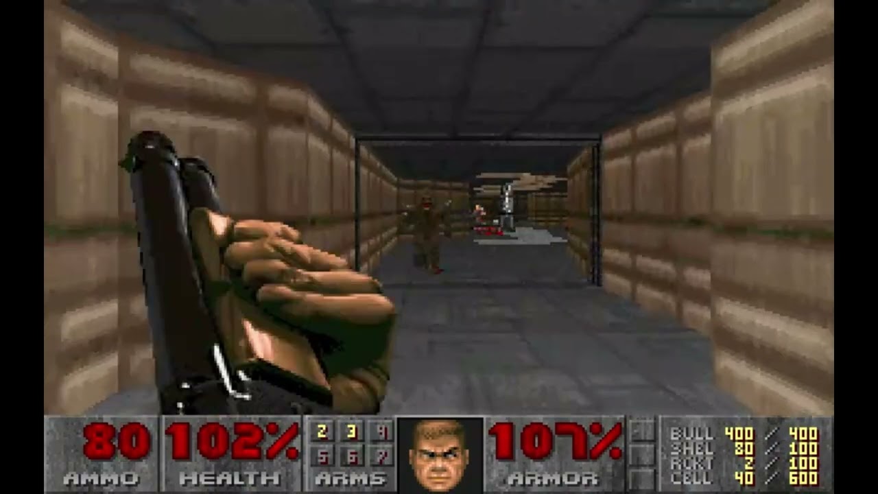 Doom (DOS Game) 1993-Episode 1: Knee deep in the dead-Full playthrough-100% secrets