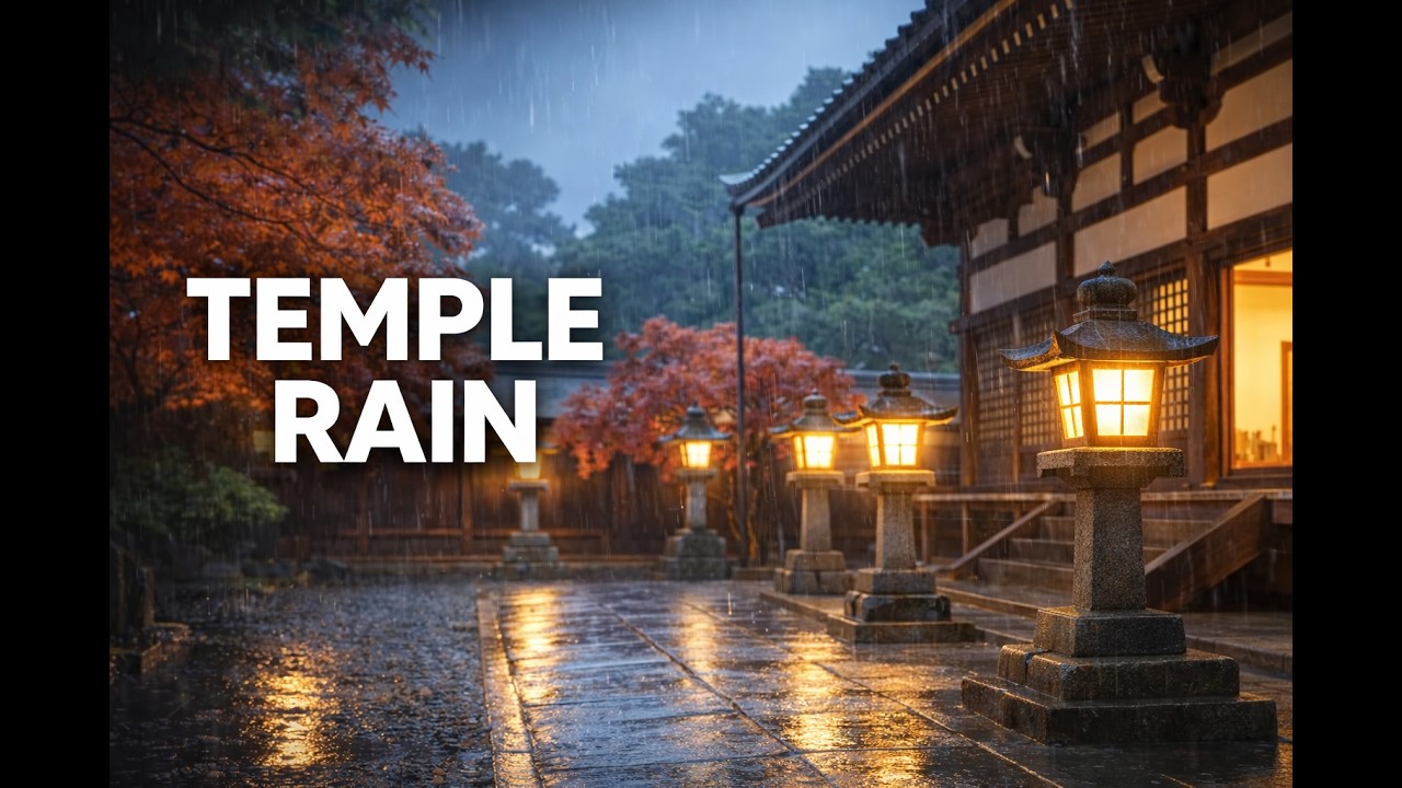 Peaceful Temple Rain 🌧️ Deep Sleep Ambience