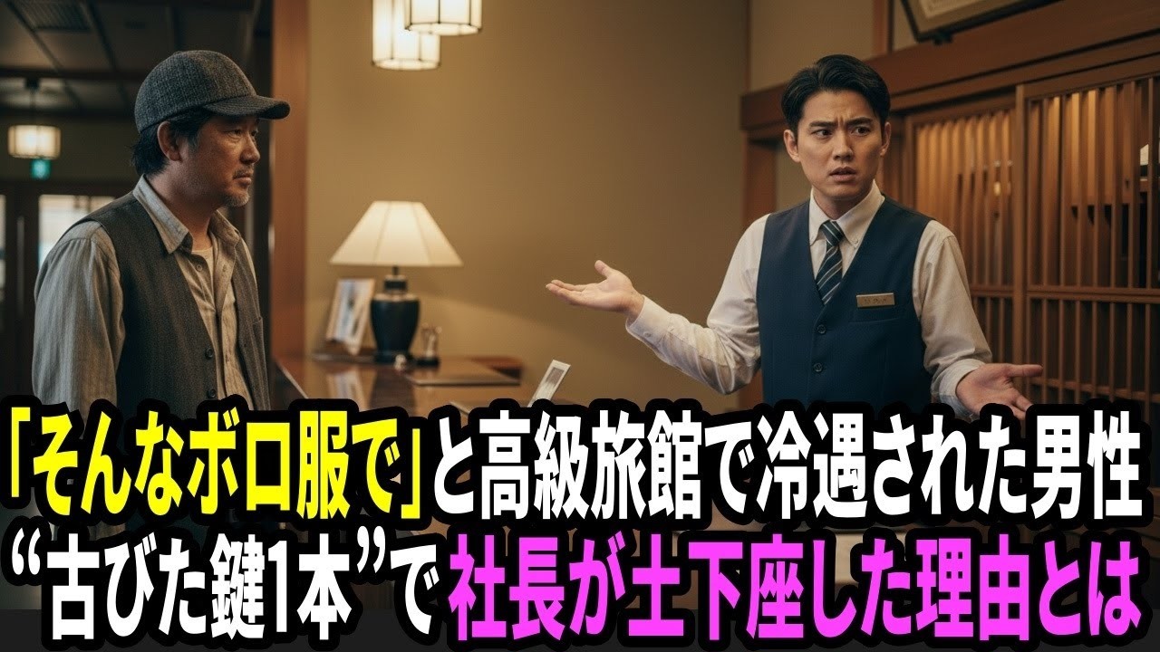 『場違いな貧乏人は帰れ』と高級旅館を追い出されかけた農家の男…“古びた鍵”を出した瞬間、オーナーが青ざめ土下座！