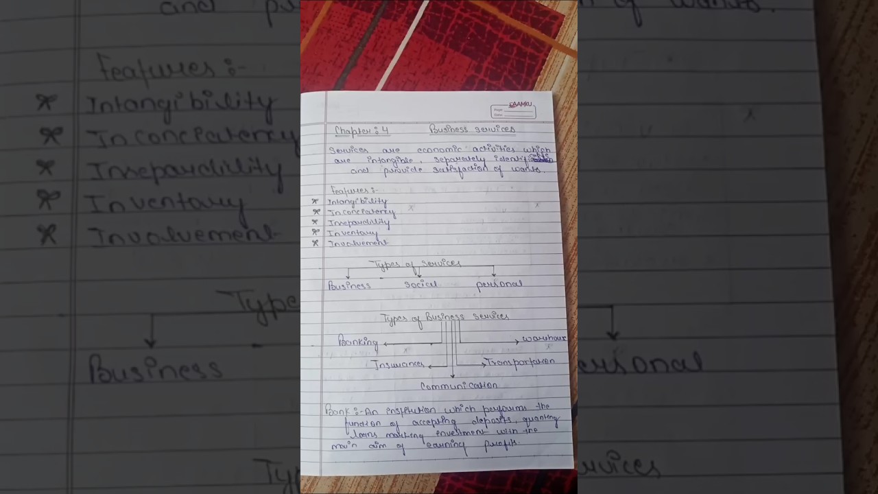 business studies chapter 7 (business services) CLASS 11TH NOTES #notes #commerce #business #work