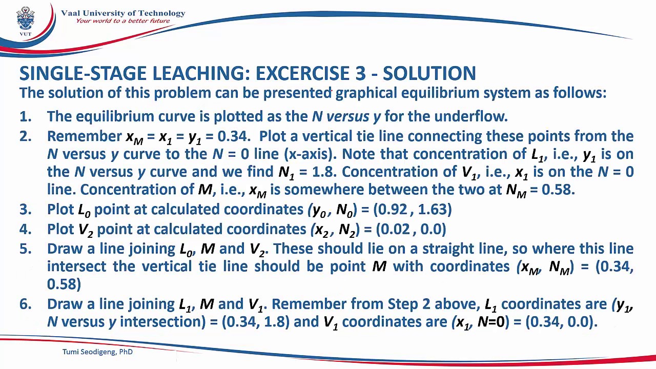 LEACHING   SOLID   LIQUID EXTRACTION LESSON 1   EXCERCISE
