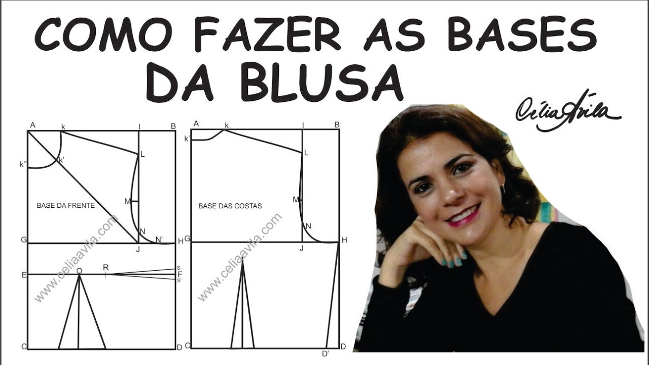 BASE DE BLUSA FEMININA - COMO FAZER O MOLDE COM CÉLIA ÁVILA