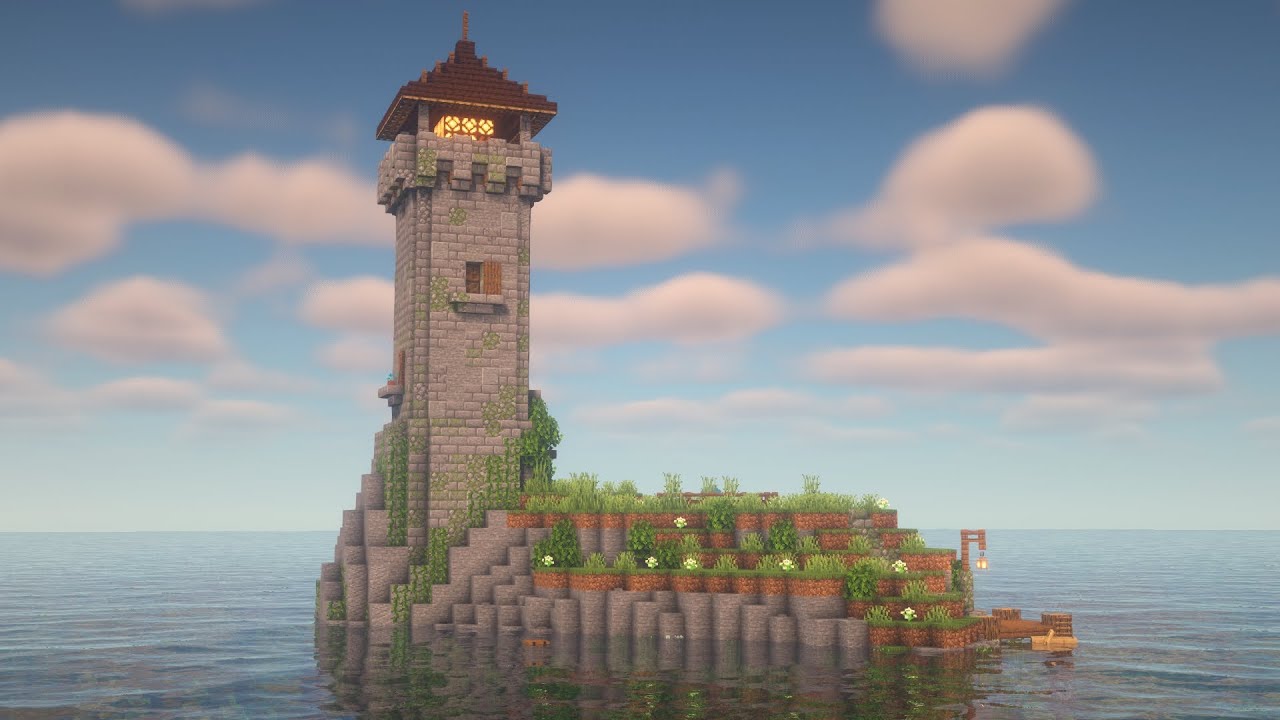 Minecraft | How to Build a Survival Lighthouse with a rotating Light