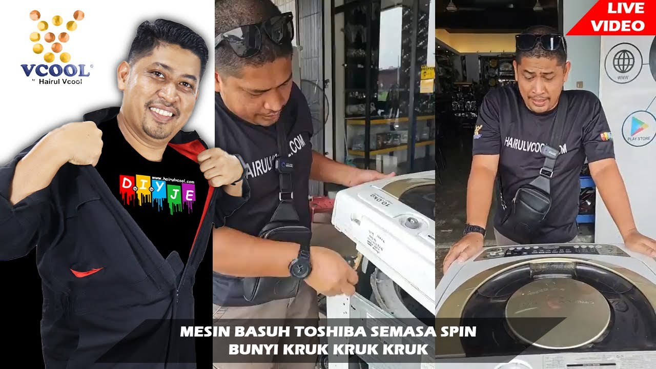 MESIN BASUH TOSHIBA MASA SPIN BUNYI KRUK KRUK KRUK