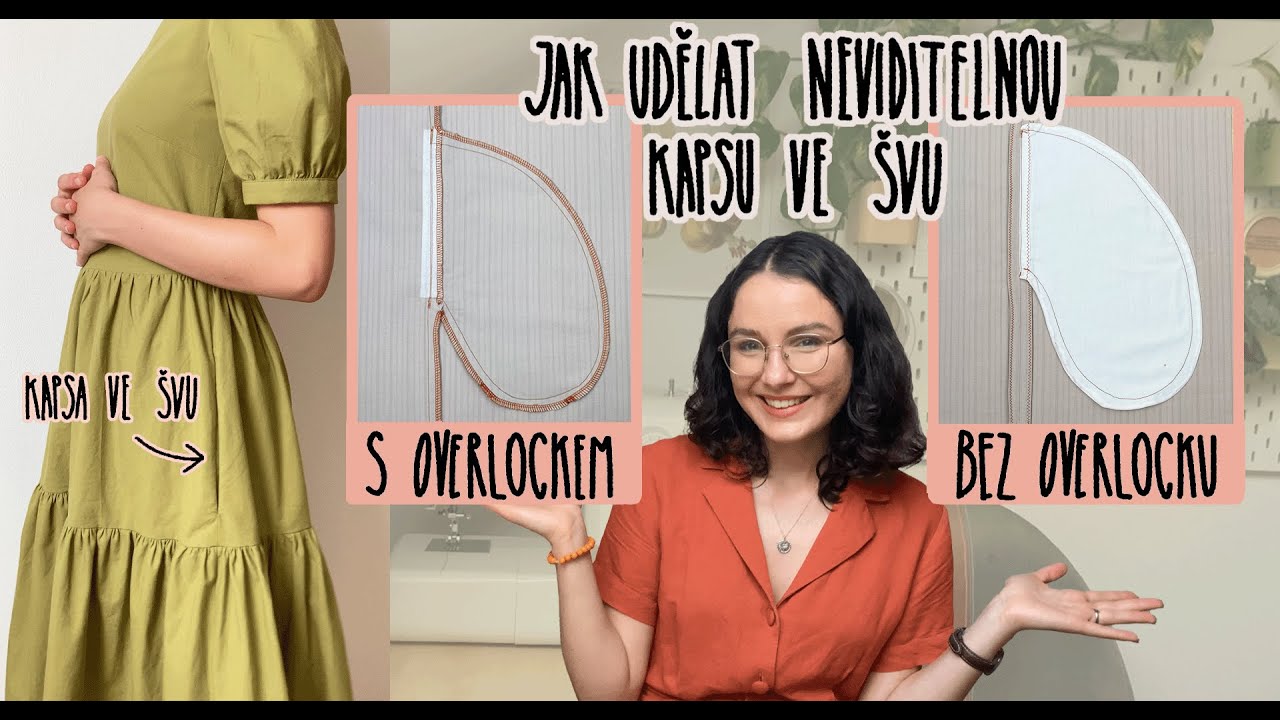JAK UŠÍT SKRYTOU KAPSU VE ŠVU - 2 způsoby (jak začišťovat bez overlocku a třepivého cikcaku- STRUČNĚ