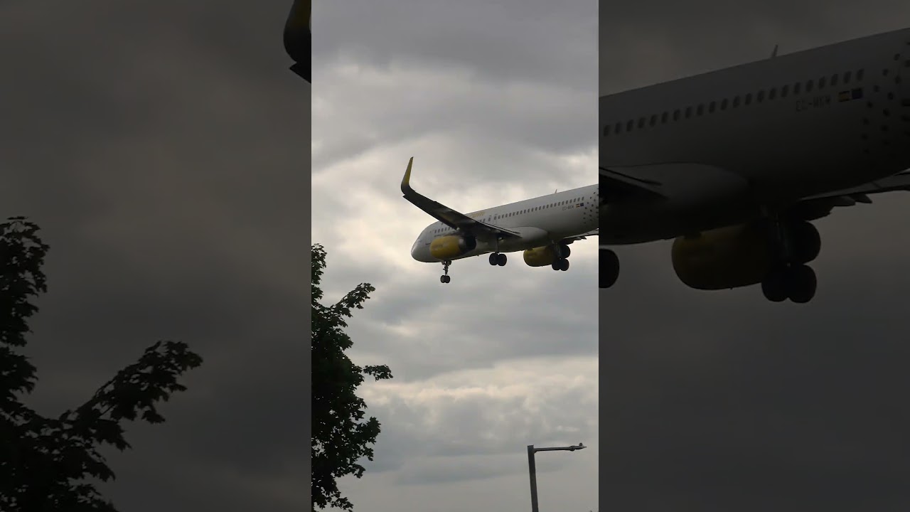 Vueling A320 landing on Runway 27L at LHR. ✈️🇪🇸 #PlaneSpotting #LHR #Vueling