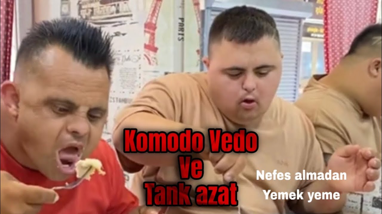 Komodo Vedo ve tank azad nefes alamadan yemek yediler #vedo #komedi #keşfet #eğlence #yemek #mizah 