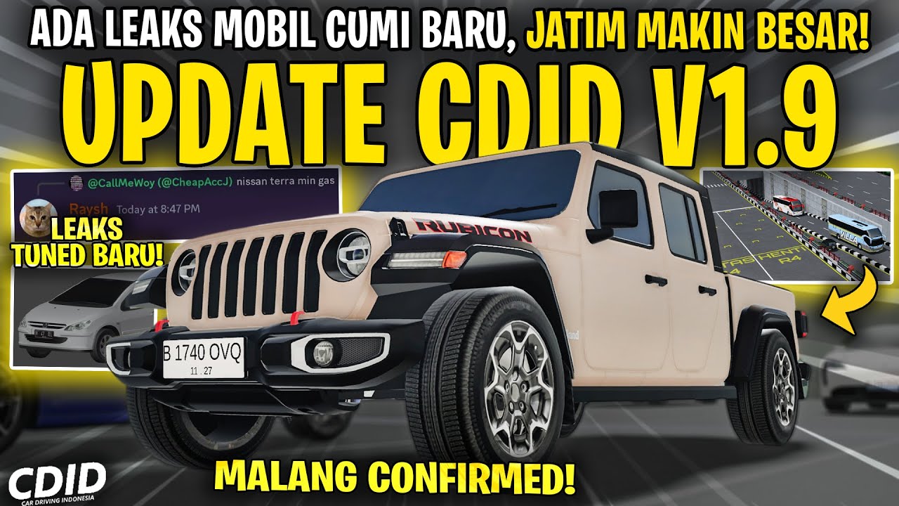 REVIEW INFO MOBIL TUNED CUMI BARU DAN MAP MALANG DI UPDATE CDID V1.9 - Car Driving Indonesia Roblox