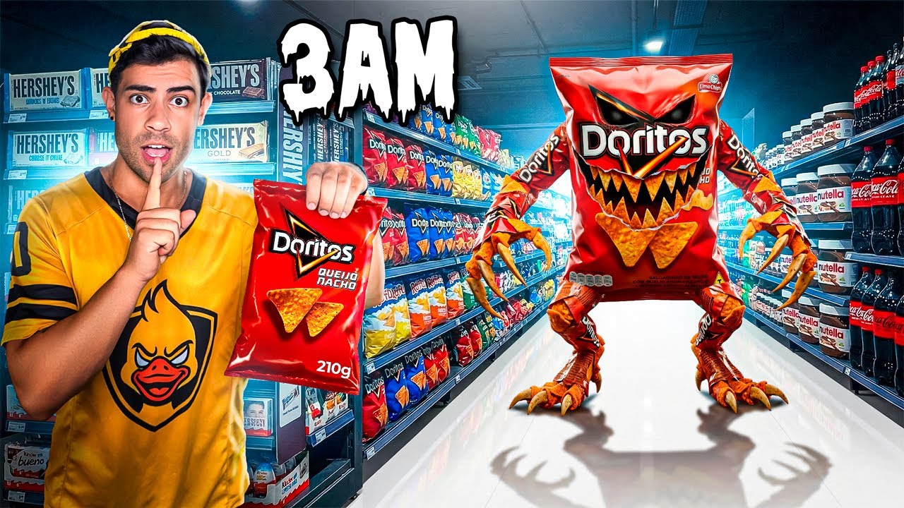PASSEI A NOITE EM UM SUPERMERCADO! 3 DA MANHÃ