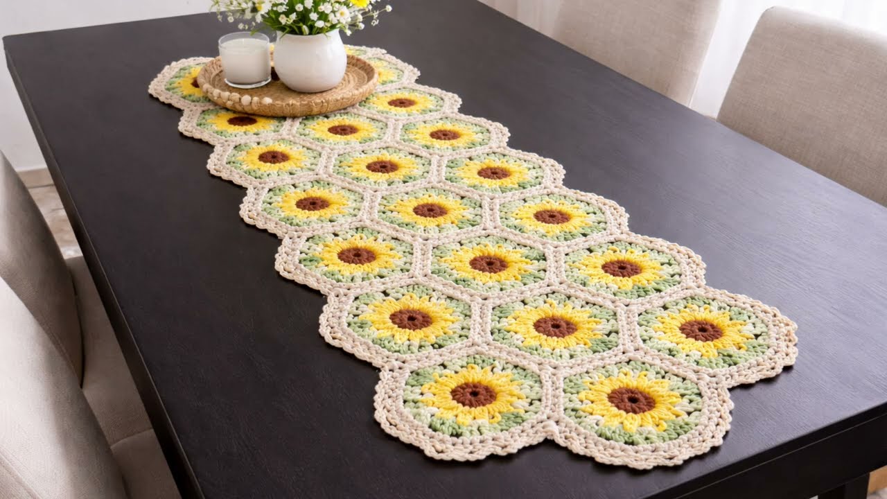 Flores a crochet para mantel a crochet, camino de mesa a crochet, individuales a crochet, mantas