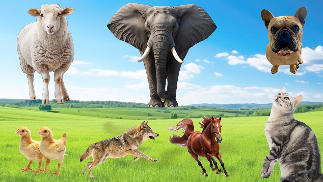 Lovely Animal Moments: Sheep, Elephant, Dog, Chicken, Wolf, Horse, Cat - Animal Sounds