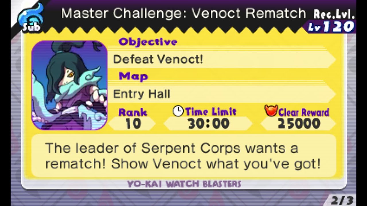 Yo-Kai Watch Blasters Master Mode (2.0) Master Challenge: Venoct Rematch
