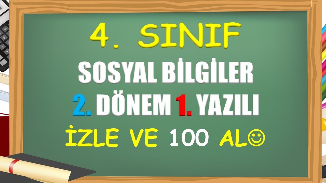 4.Sınıf Sosyal Bilgiler 2. Dönem 1. Yazılı Hazırlık 1 - Yardımcı Öğretmen