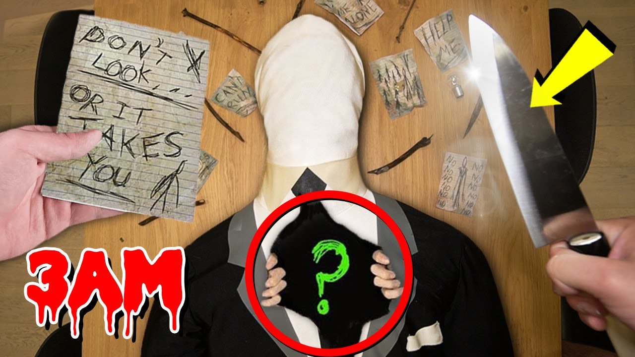 CUTTING OPEN REAL SLENDERMAN AT 3 AM!! (WHAT'S INSIDE!?)