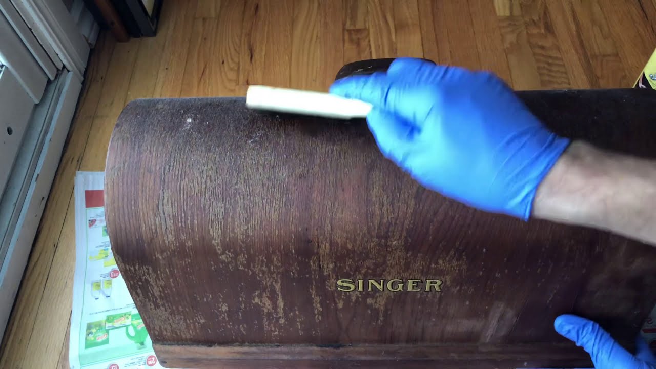 CARRY CASE REPAIR #5: Reviving Color as Preparation For Its Debut. Finishing a Singer 201 Carry Case