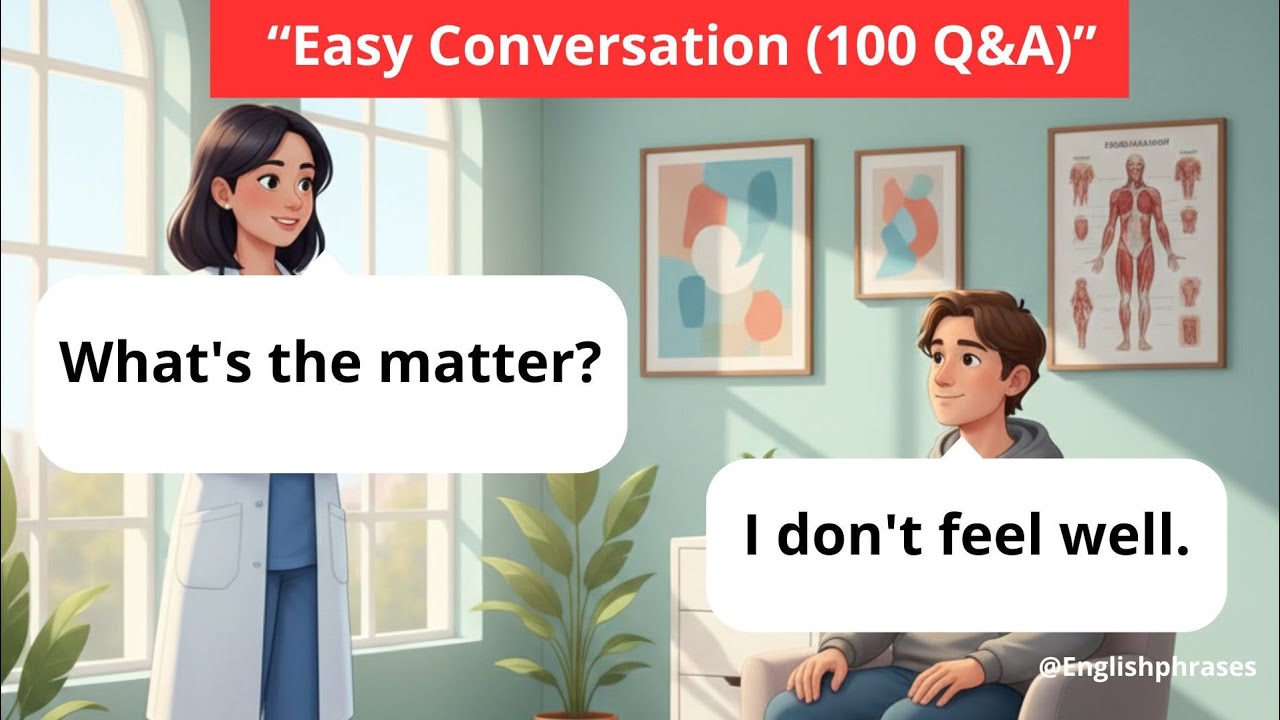 At the Doctor / Health Check (80 Q&A) – Easy English for Beginners💡