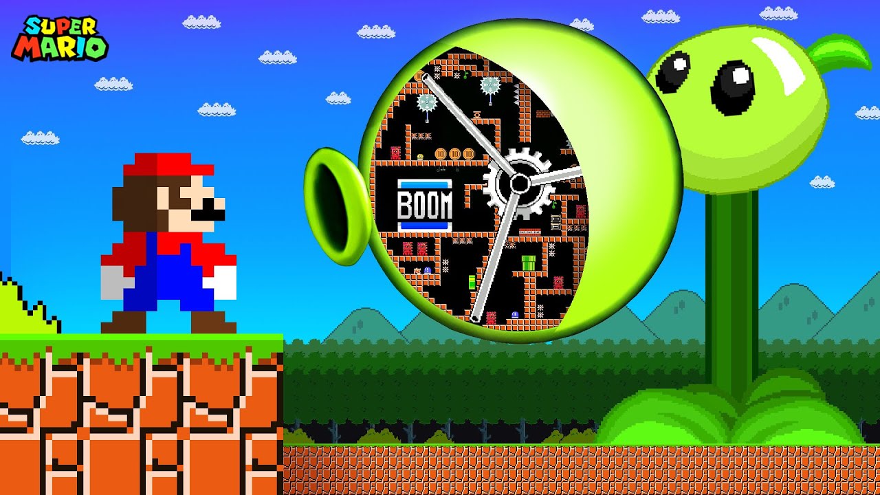 Super Mario Bros But It’s Plants vs. Zombies: Mario vs Strongest Peashooter Fusion Plant in the Maze