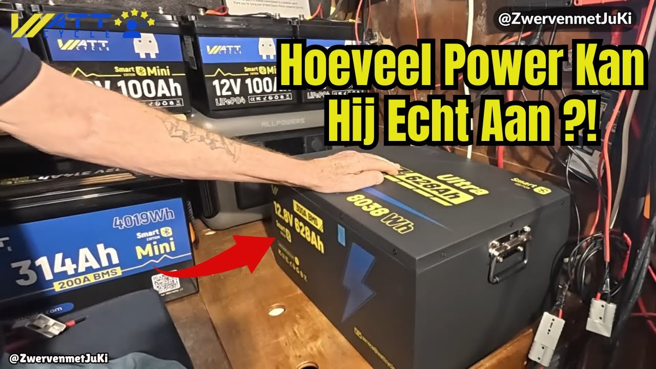 🔥 Тест нагрузки аккумулятора WattCycle 12 В 628 Ач – Какую реальную мощность он может выдержать?!