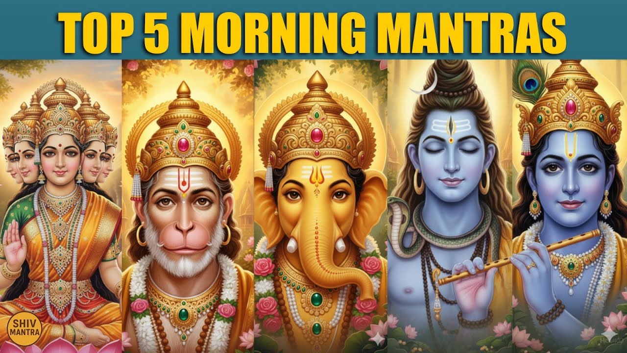 Top 5 Morning Mantras | Gayatri Mantra | Ganesh Mantra | Shiv Mantra | Hanuman Mantra | Laxmi Mantra