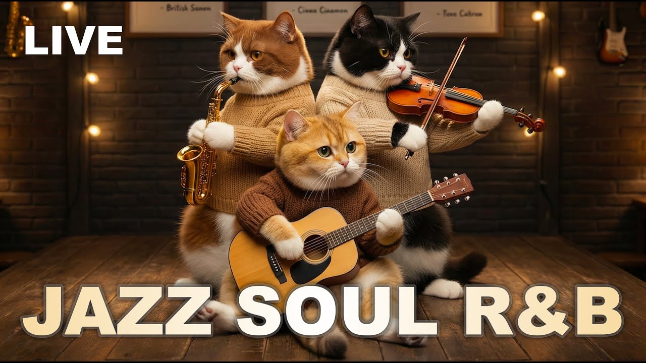 Smooth Jazz Soul R&B Instrumental – Focus & Work Music | Jazz Meowlody Live From Cafe