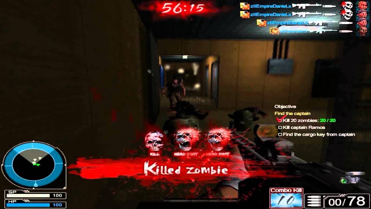 Las 5 &aacute;reas en partida zombie de Operation 7, jugando s&oacute;lo. 