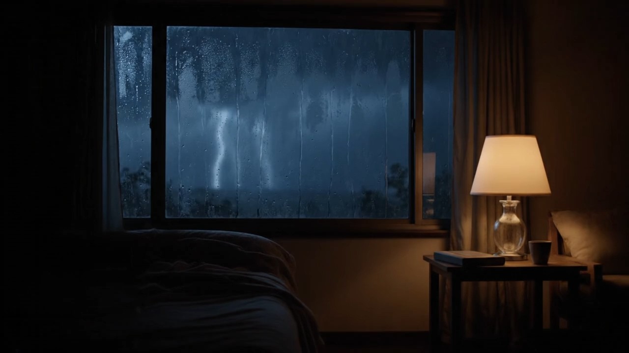 Heavy Rain & Thunder at Night  Deep Sleep Ambience