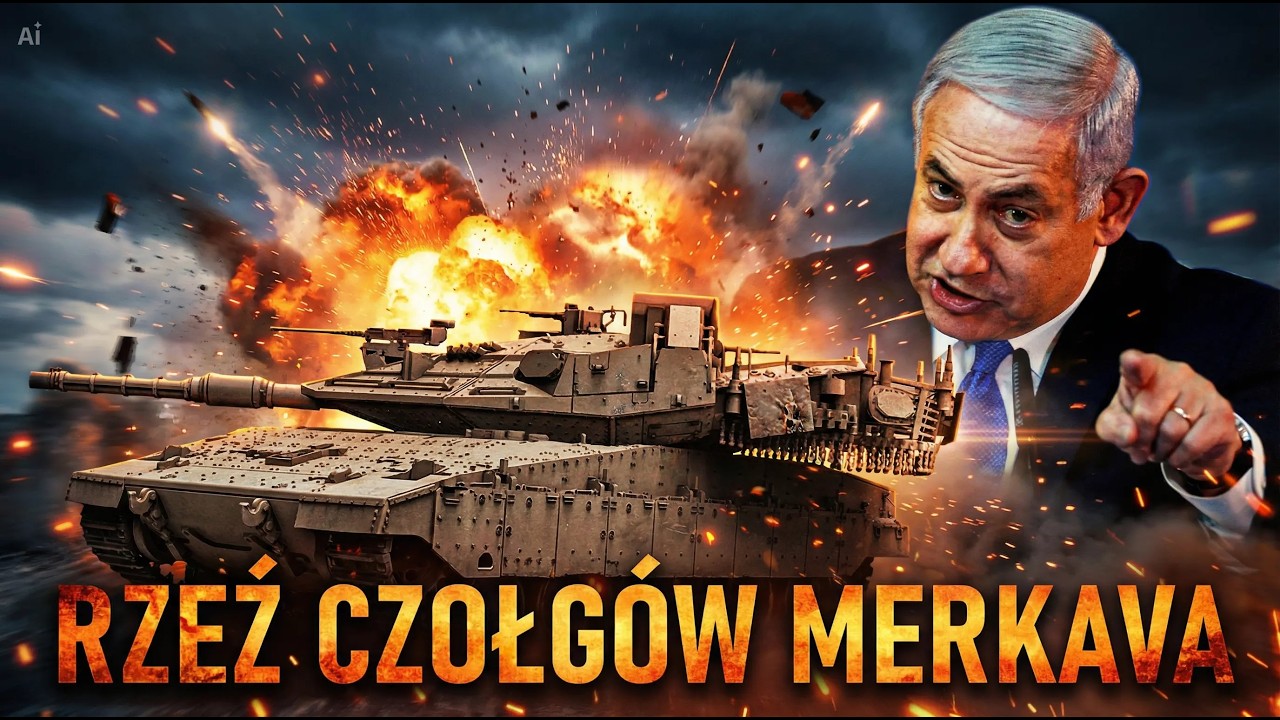 RZEŹ IZRAELSKICH CZOŁG&Oacute;W MERKAVA I PRZEŚWIETLENIE MAGAZYN