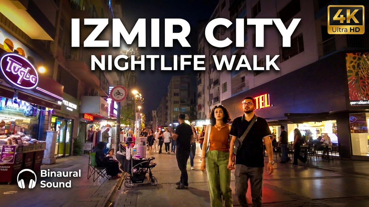 IZMIR CITY WALK &bull; TURKEY 4K 60FPS | POV ALSANCAK NIGHTLIFE | 3D AUDIO | NO TALKING | NIGHT TV