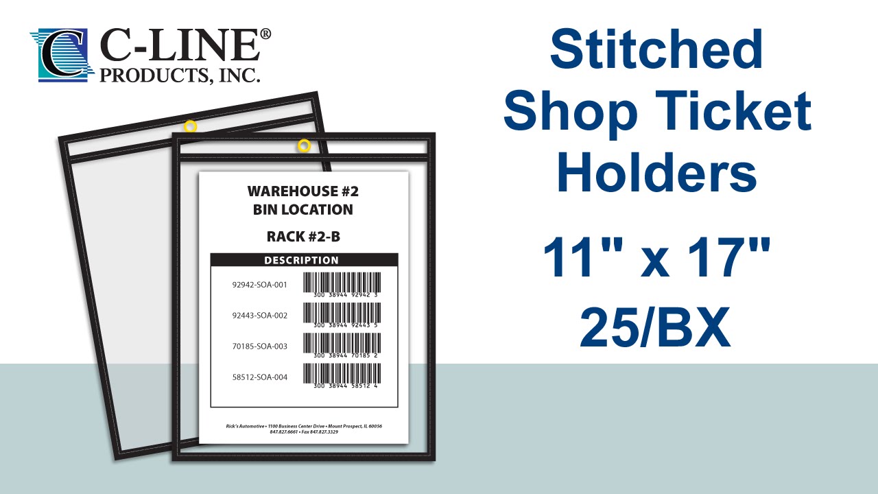 Shop Ticket Holders, Stitched, 11 x 17 - C-Line Products - 46117