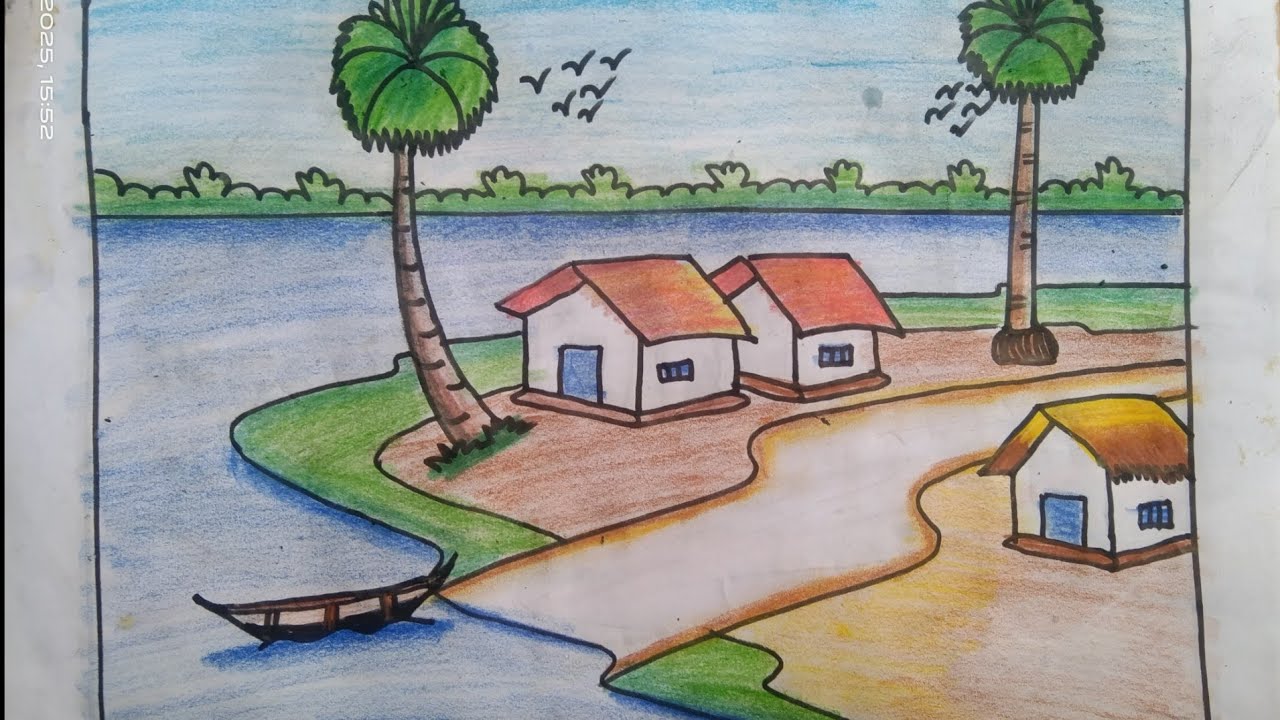 New beautiful scenery drawing 