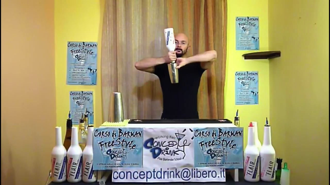 Lezione 12 Corso di barman :Corso Avanzato,movimento acrobatico avanzato,“il BOOMERANG” SPETTACOLARE