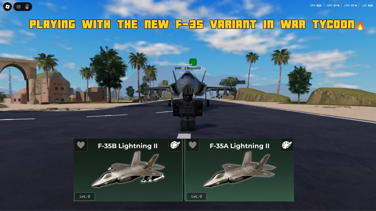 Playing with the  new's  f-35 variants in War Tycoon🔥
