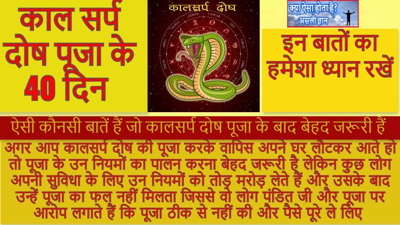 Kalsarp Dosha Puja 40 Din Ke Niyam - Kaunsi Baton Ko Dhyan Me Rakhna Jaruri Hai?
