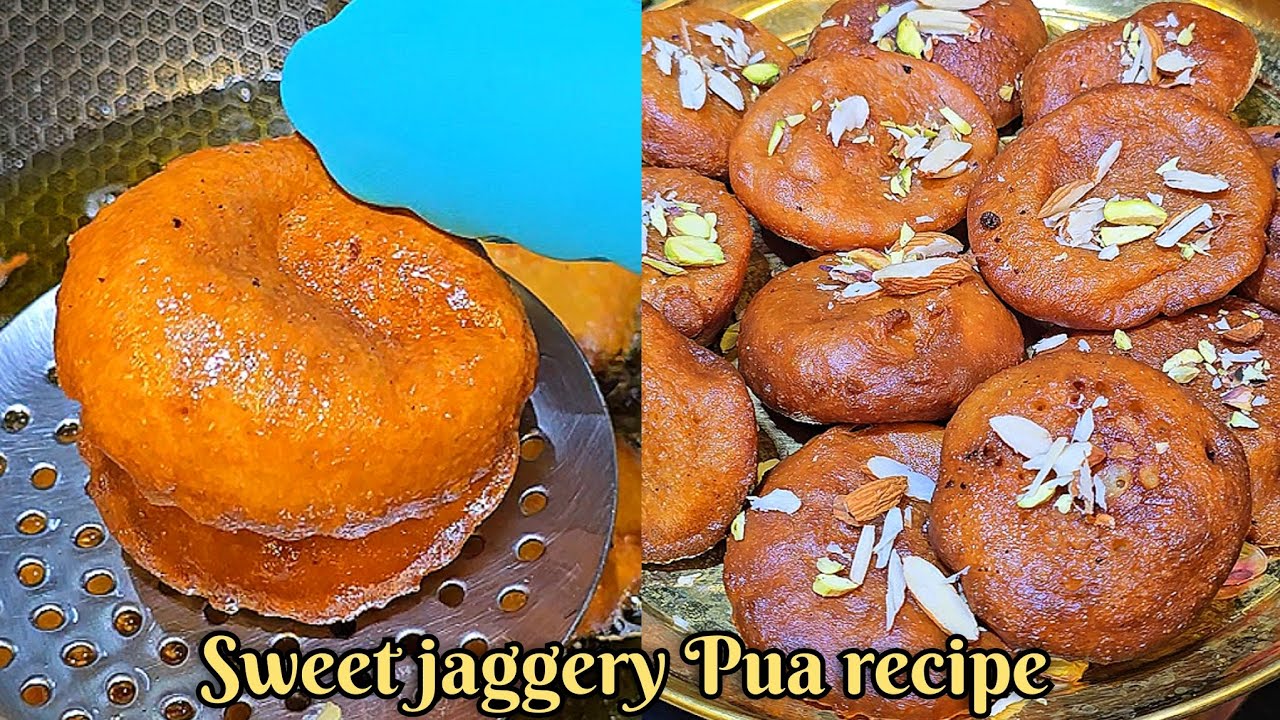 Pua | sweet jaggery pua recipe | authentic wheat flour pua sweet recipe 
