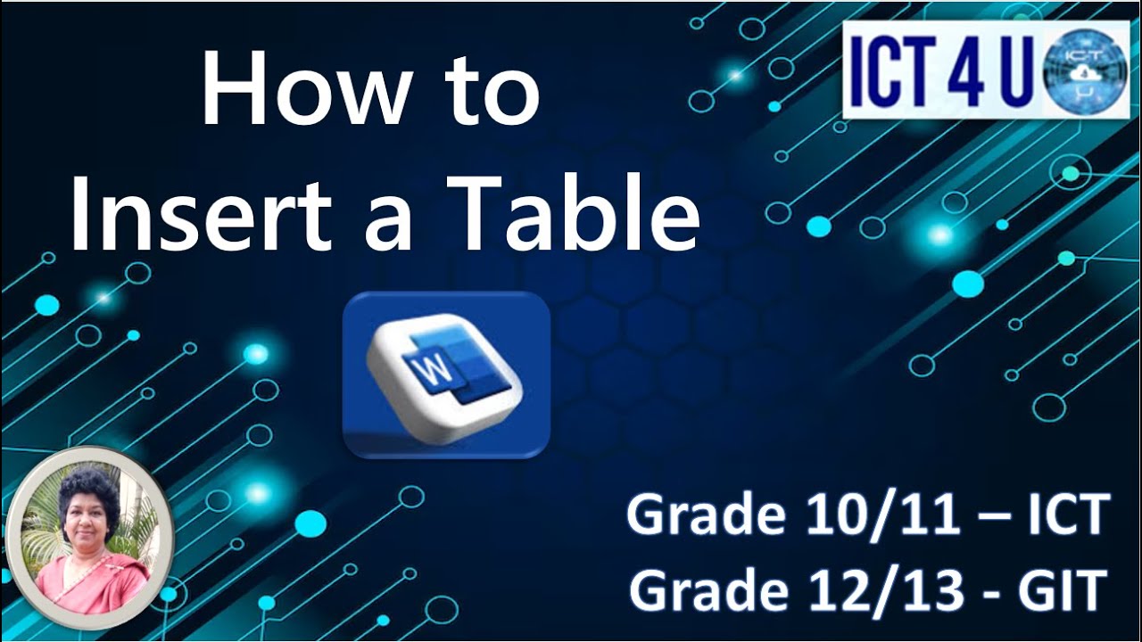 How to Insert a Table using Word - ICT 4 U