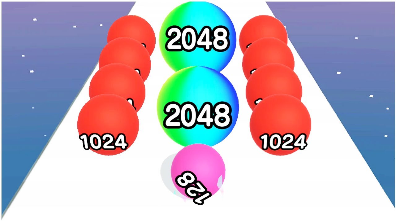 Ball Run 2048 ver 0.3 Ball Run 2048: merge number - Gameplay Walkthrough - Levels 1-25