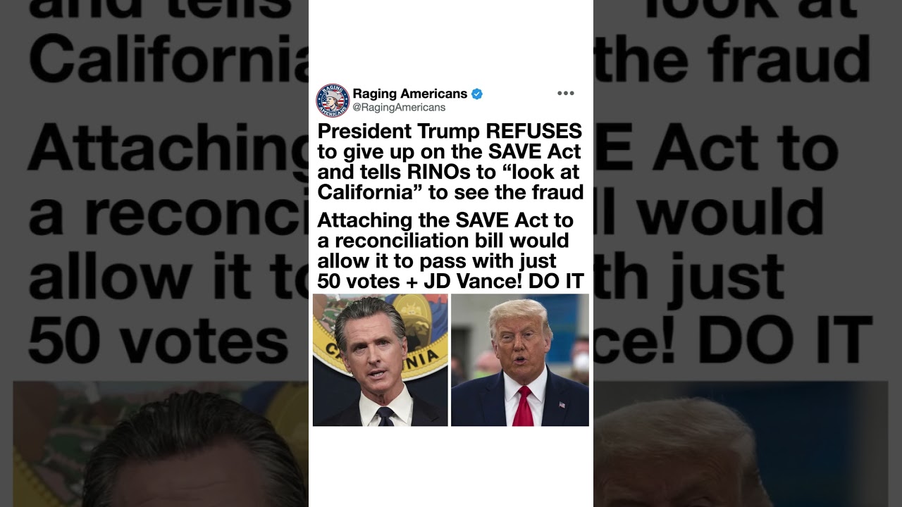 Trump Pushes SAVE Act Again &ndash; Political Debate Erupts Over Election Integrity 🇺🇸🔥