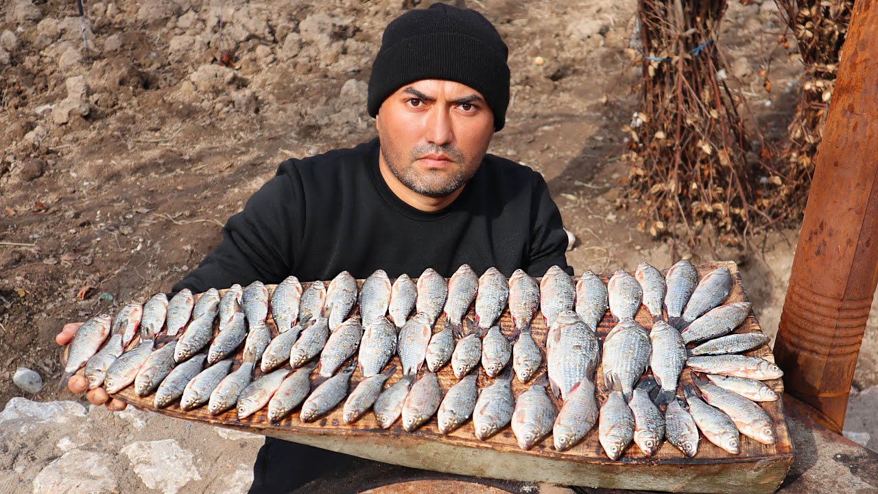 Мелкая жареная рыба без костей! | Small fried fish without bones! | YasharBek chennel