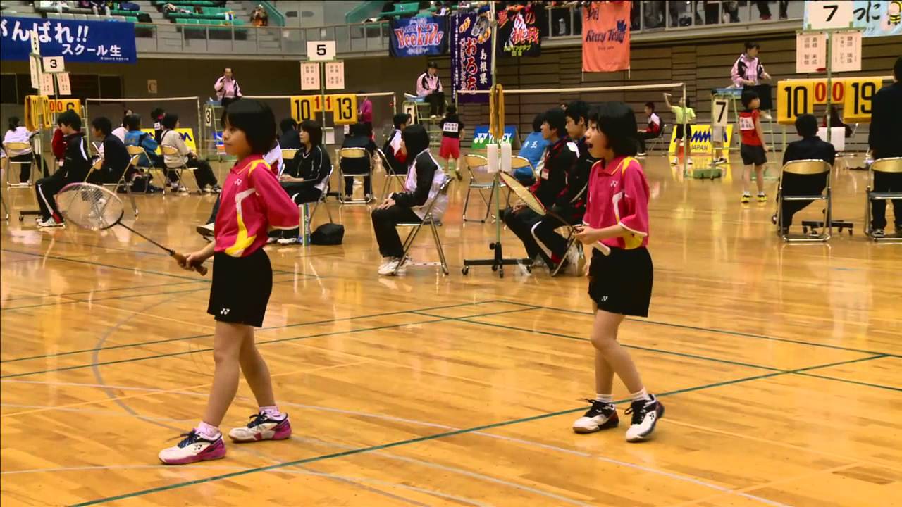 女子ダブルス ４年生以下 川岡萌 吉松佳純（山口県） vs 久湊菜々 石田萌（愛知県）