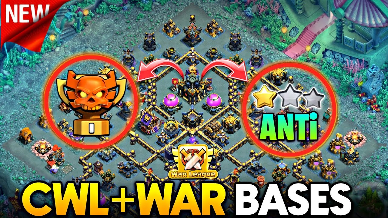 Лучшая базовая ссылка TH17 ANTI 2 и ANTI 3 звезды | Схема базы TH17 LEGEND, WAR и CWL - Базовая с...