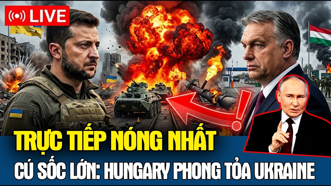 🔴TRỰC TIẾP: Ukraine PHÁ HỦY phòng chế tạo BOM NGA -  HUNGARY PHONG Tỏa Ukraine