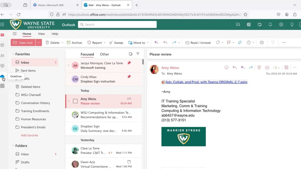Wayne State C&IT: How to share files in OneDrive