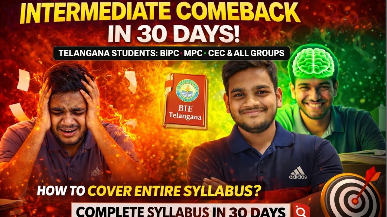 TS &AP Intermediate Comeback in 30 Days 🔥 | Complete Syllabus Strategy | BiPC, MPC, CEC | Telangana