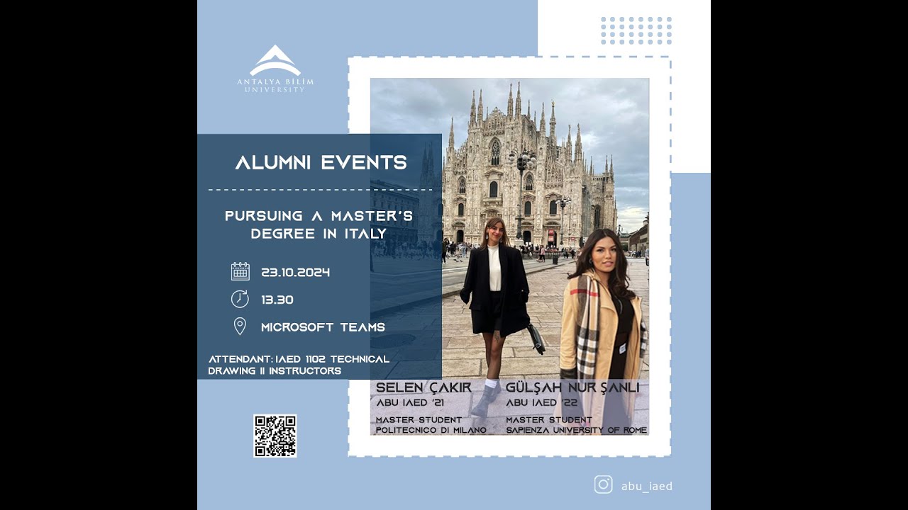 Alumni Talk: Pursuing a Master's Degree in Italy | ABU